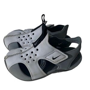 Nike Baby Sun Ray Sandals Size 6c Gray Black